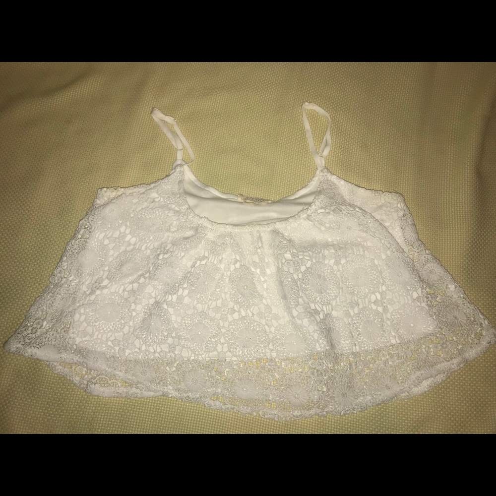 Lace crop tank top